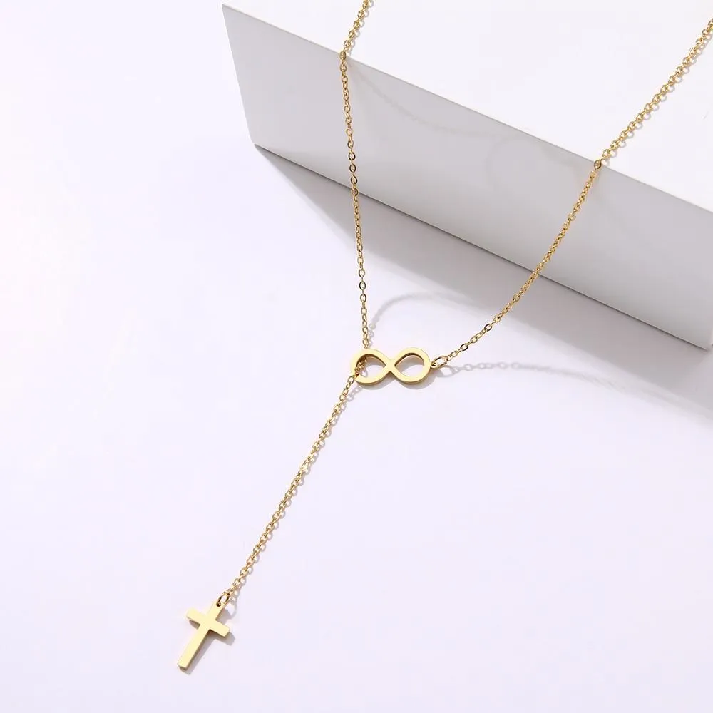 Cross and Infinity Necklaces Pendant For Women Simple Design Necklace Jewelry