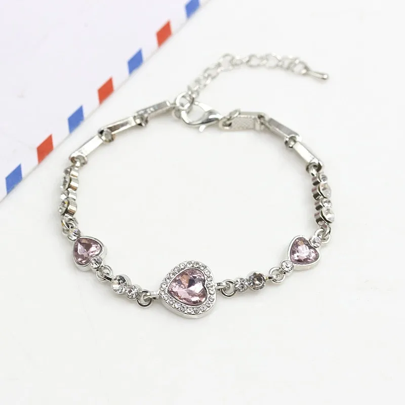 Crystal Heart Ocean Pendant Bracelets