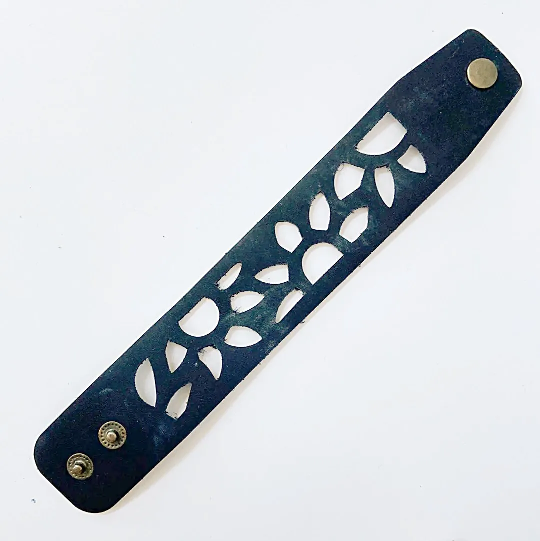 Cutout Leather Band - Sunflower Design