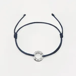 DA NANG Mens Womens Buoy Charm String Friendship Bracelets Love His and Hers For Men and Women Silver Navy Blue