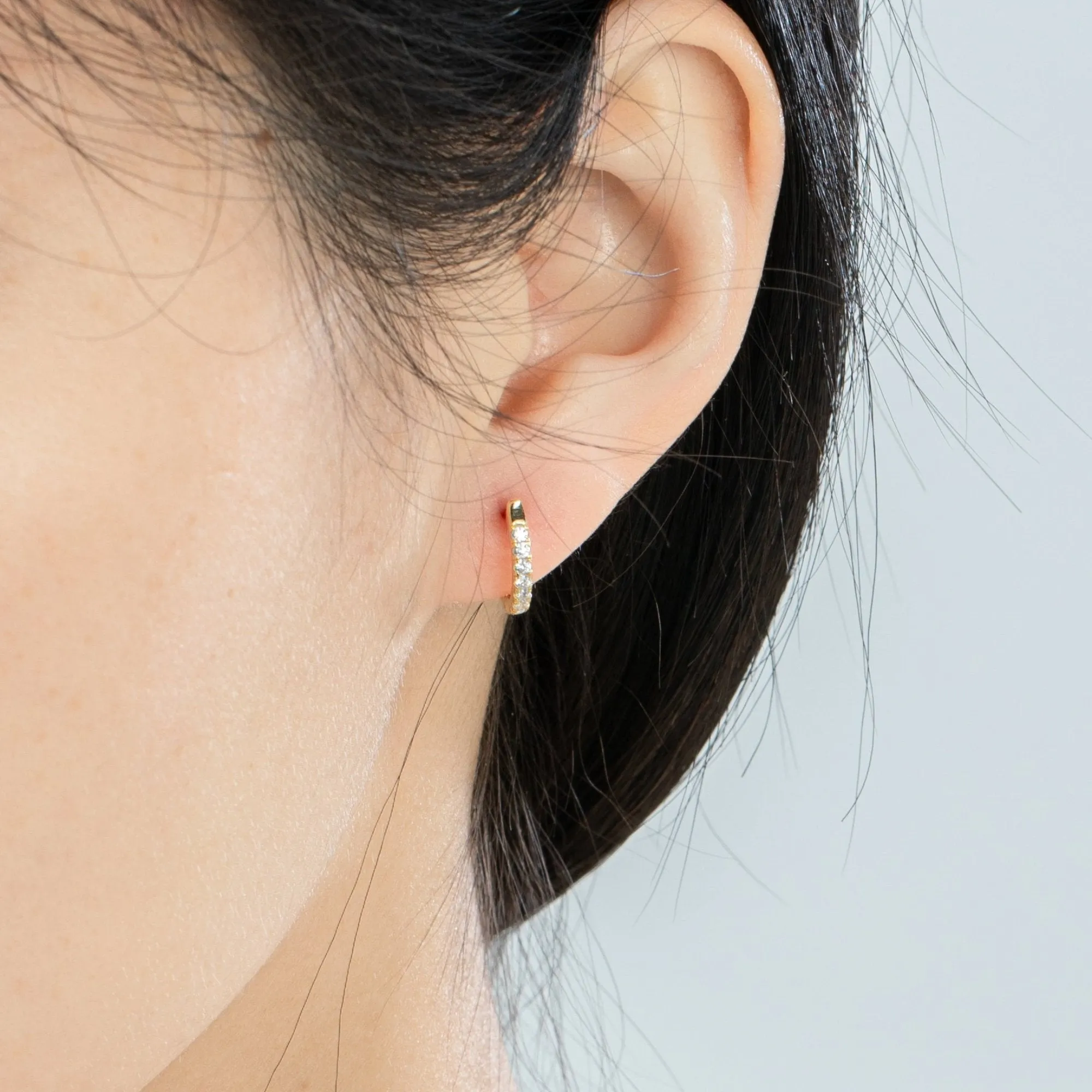 Dainty Classic Dazzling Pave Hoop Earrings