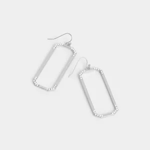 Dainty Rectangle Dangles - Silver