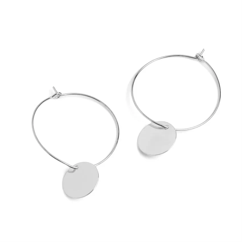 Dainty Silver Hoop with Dangle Earrings