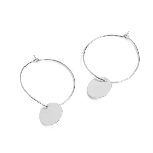 Dainty Silver Hoop with Dangle Earrings