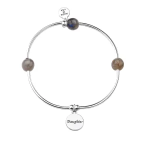 Daughter | Soft Bangle Charm Bracelet | Labradorite