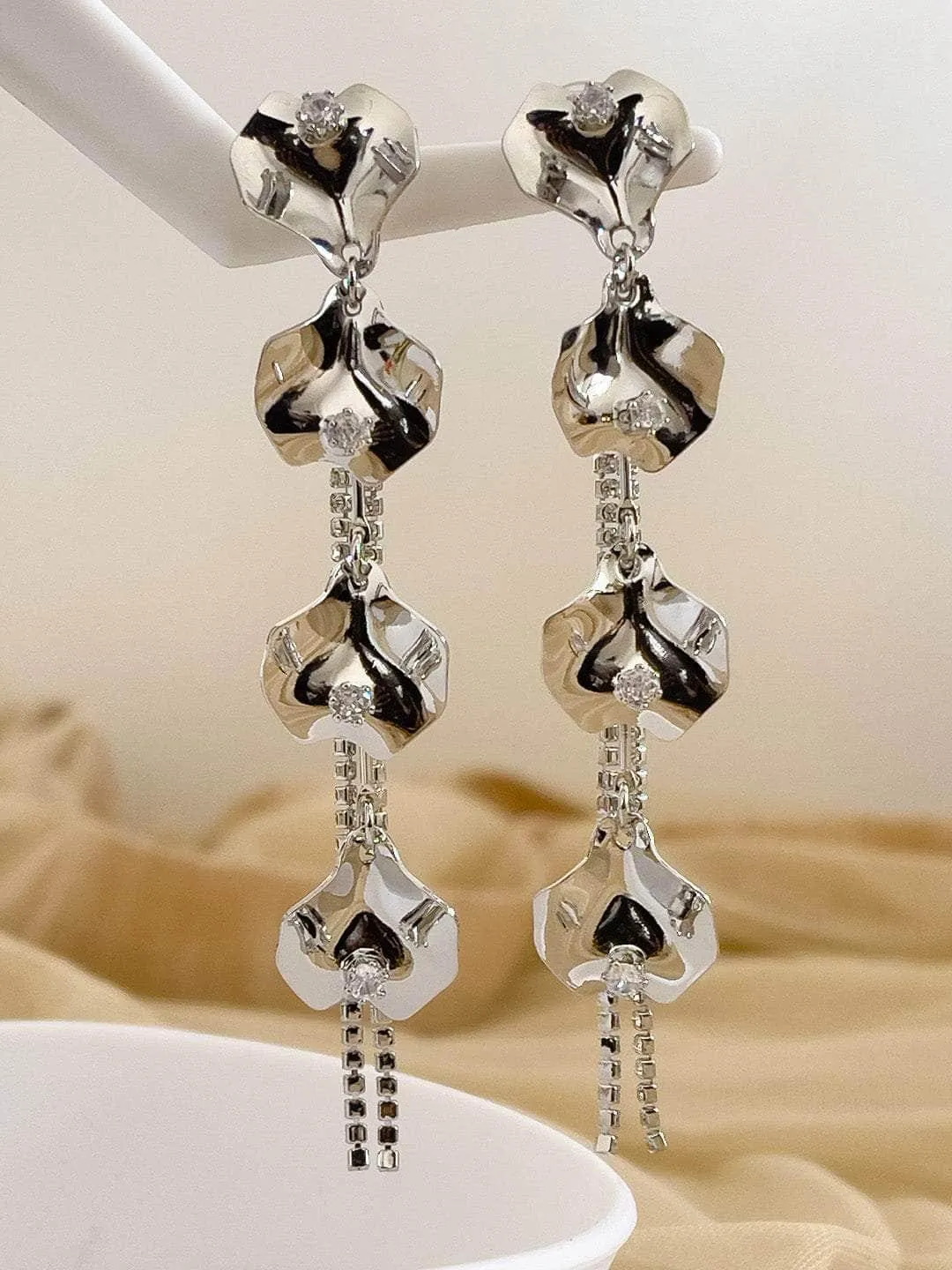 Dazzling Gem Tassel Earring