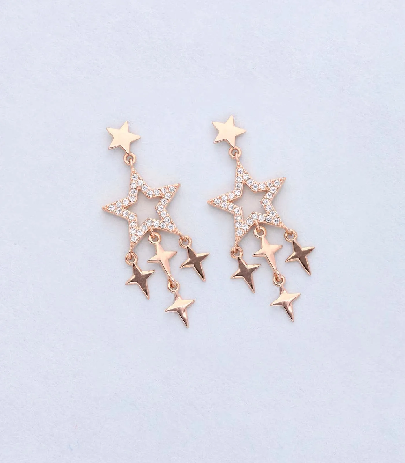 Dazzling star earrings(Silver)