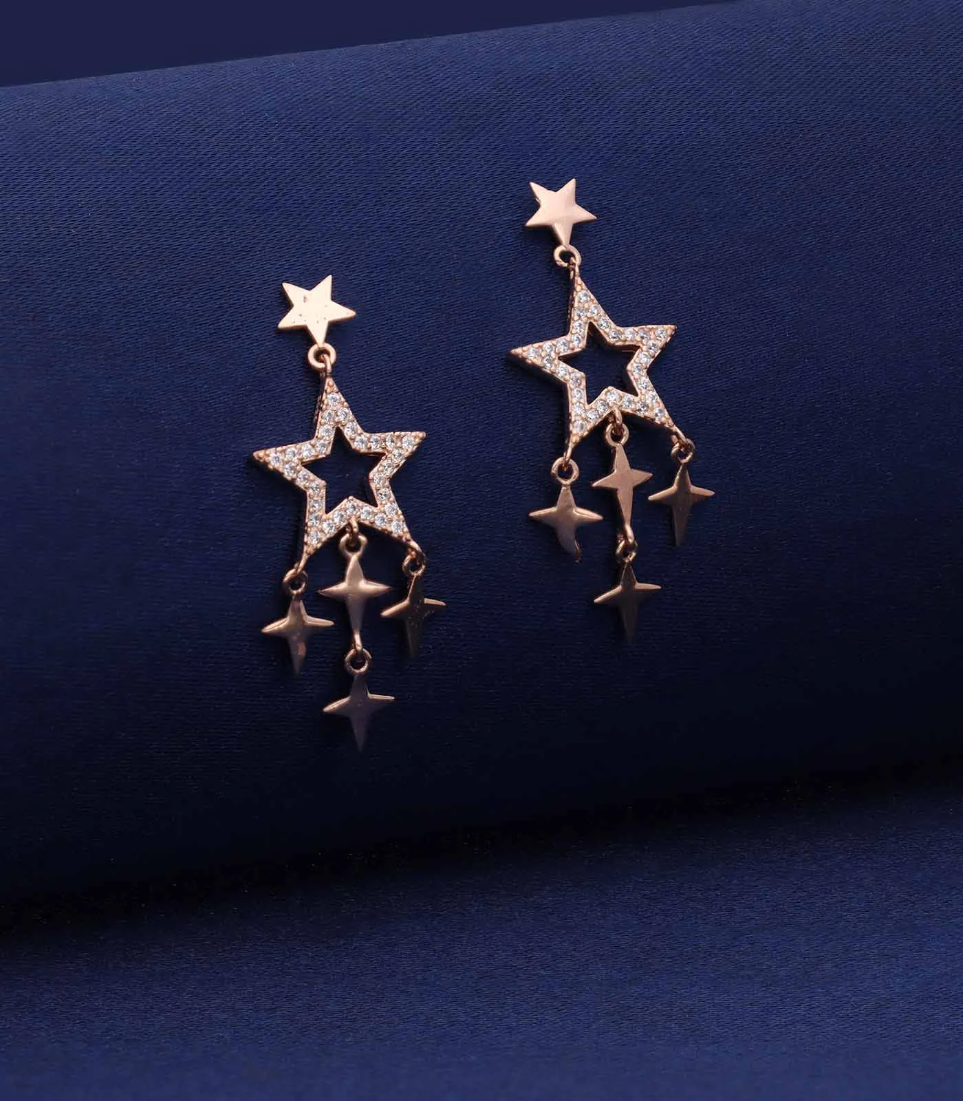 Dazzling star earrings(Silver)