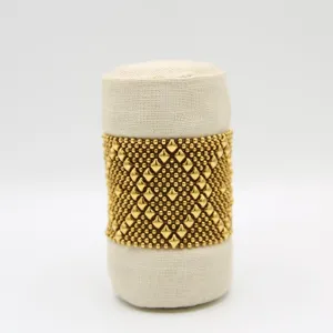 Diamond and X Pattern Antique Gold Mesh Bracelet