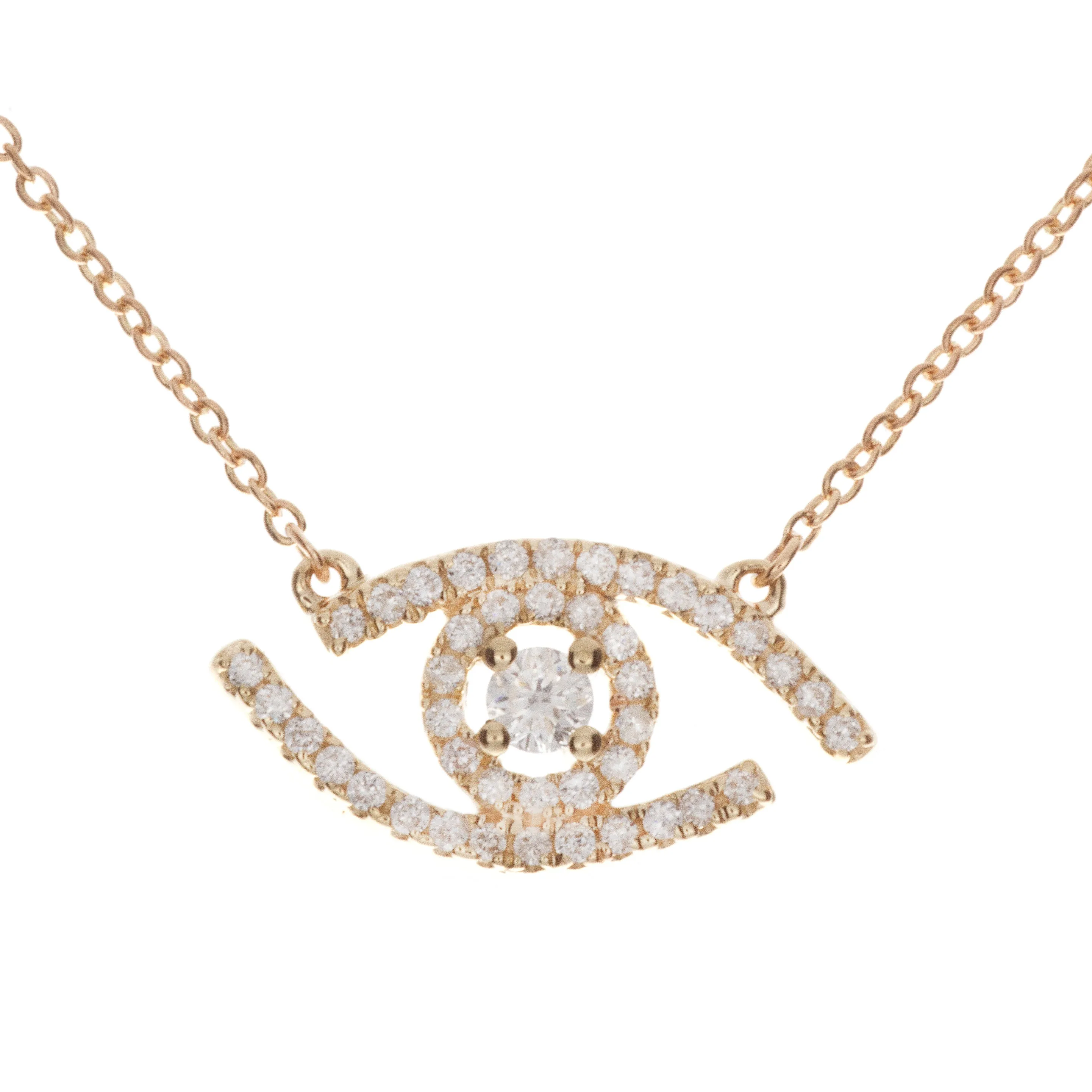 Diamond Evil Eye Pendant Necklace