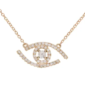 Diamond Evil Eye Pendant Necklace