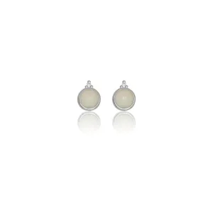 Diamonds by Georgini - Natural Opal and Two Natural Diamond October Earrings Silver