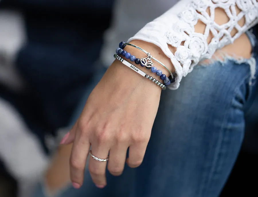 Dragonfly | Soft Bangle Charm Bracelet |  Onyx