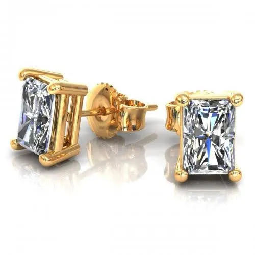 Ecstatic 0.25CT Radiant Cut Diamond Stud Earrings in 14KT Yellow Gold