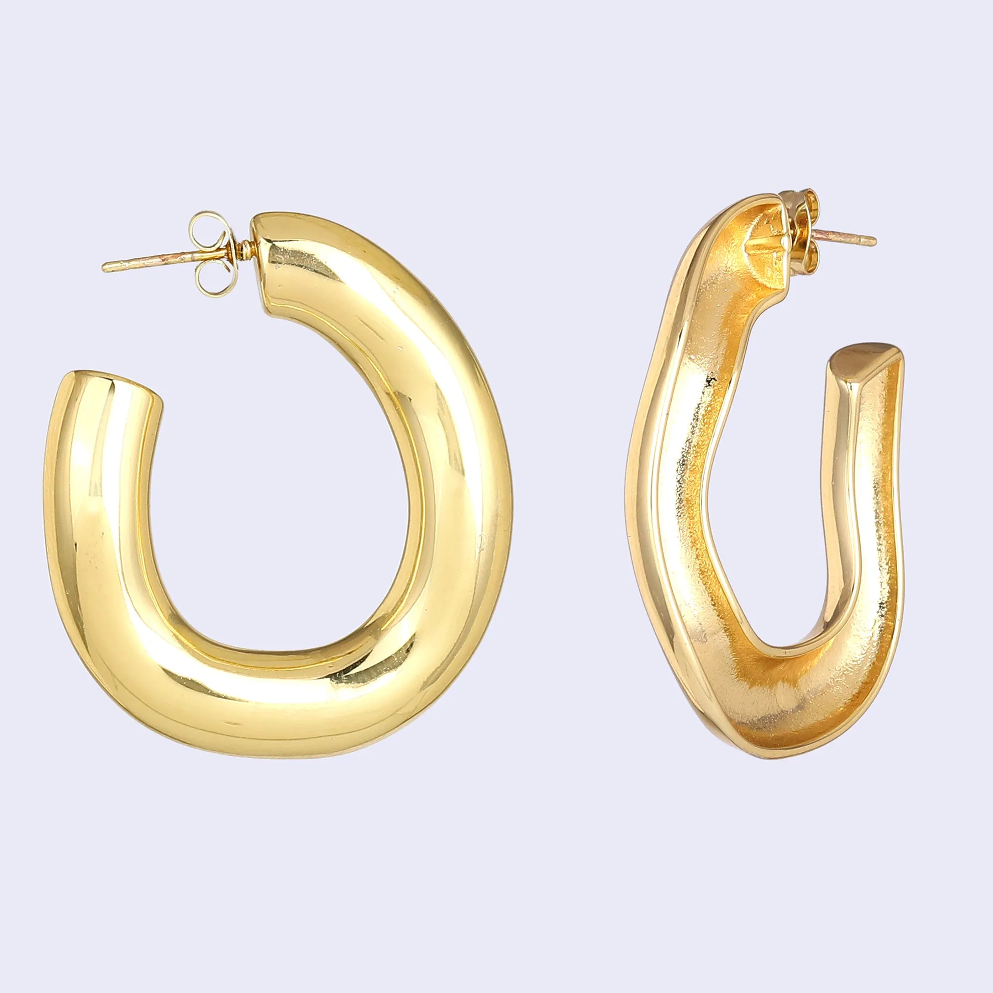 Estele Gold Plated Modern Fashionable & Fancy Demifine Half Hoop Earrings for women