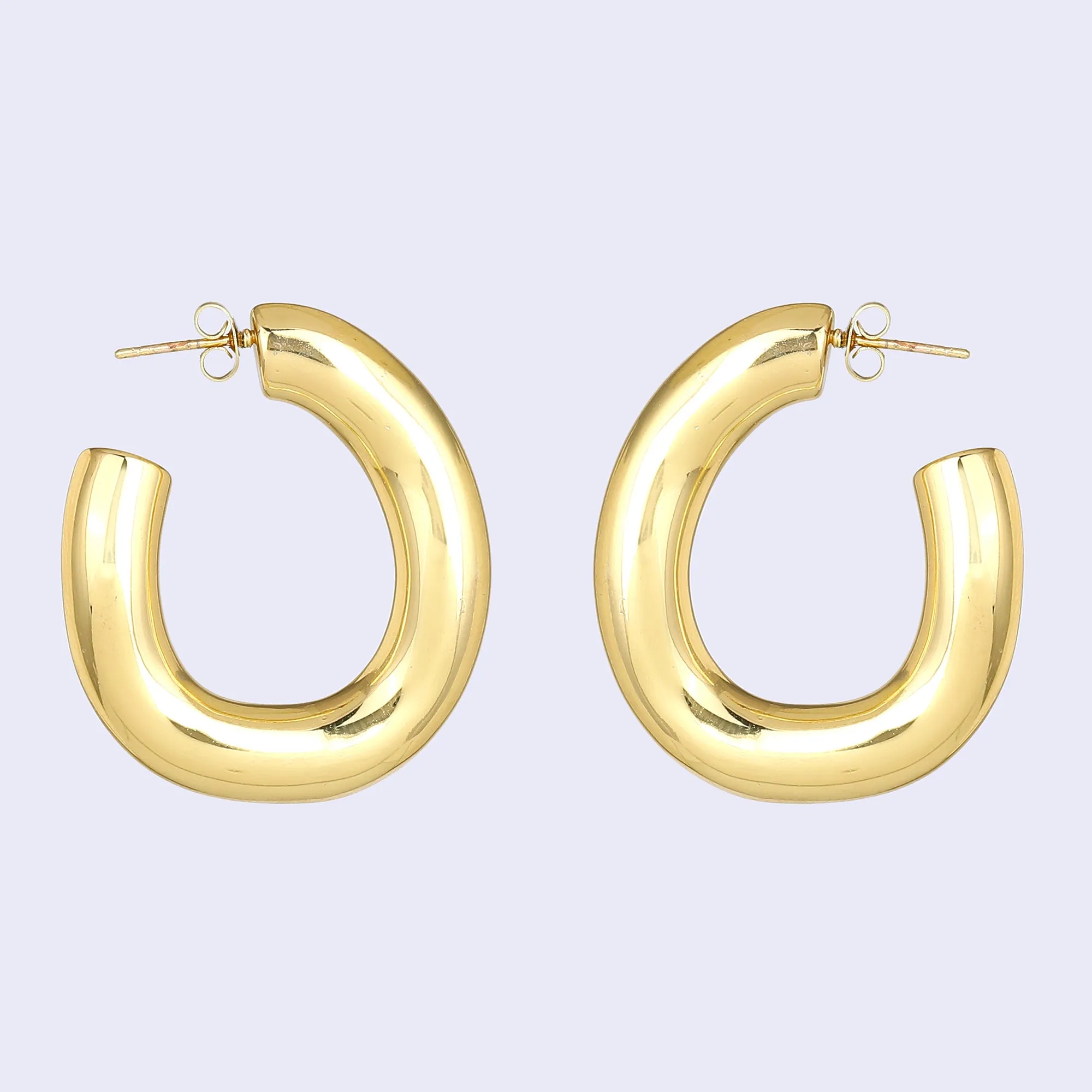 Estele Gold Plated Modern Fashionable & Fancy Demifine Half Hoop Earrings for women