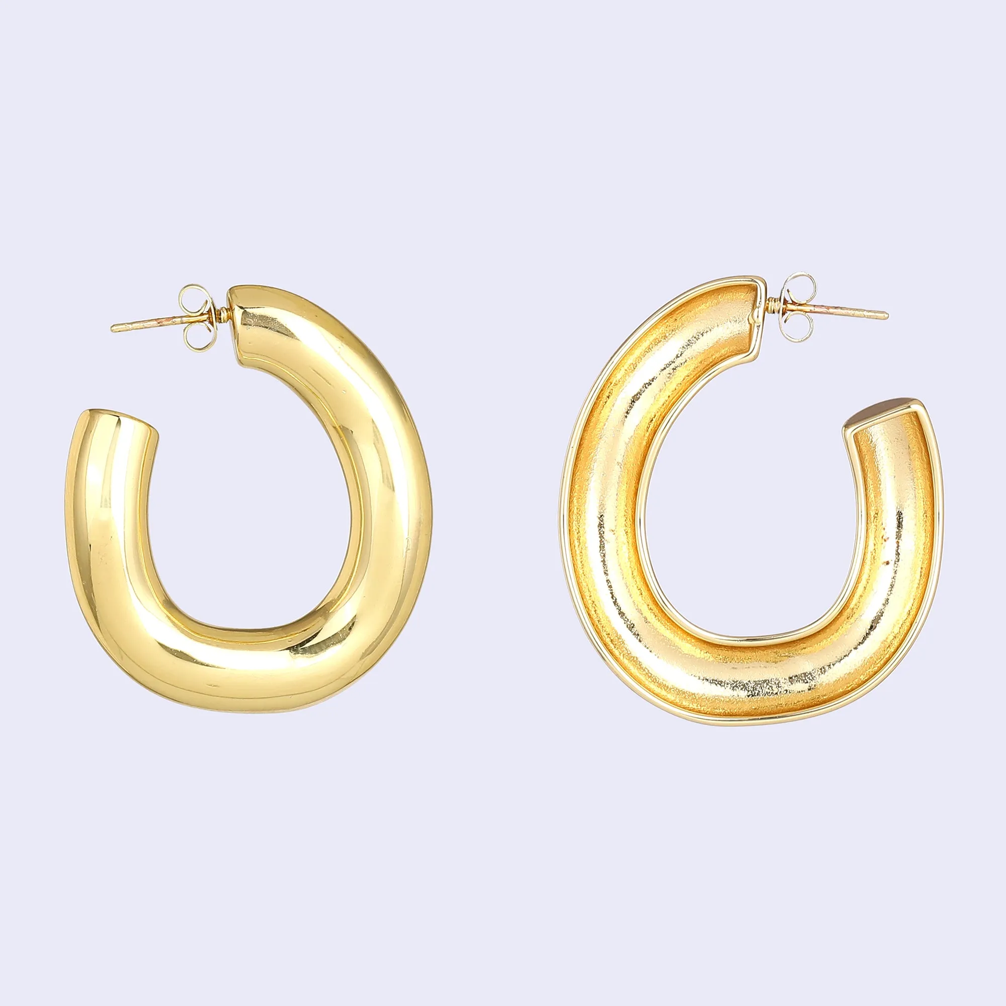 Estele Gold Plated Modern Fashionable & Fancy Demifine Half Hoop Earrings for women