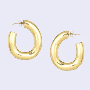 Estele Gold Plated Modern Fashionable & Fancy Demifine Half Hoop Earrings for women