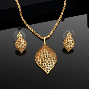 Estele Gold Plated Trendy Fashionable Pendant Set With Earrings for Women