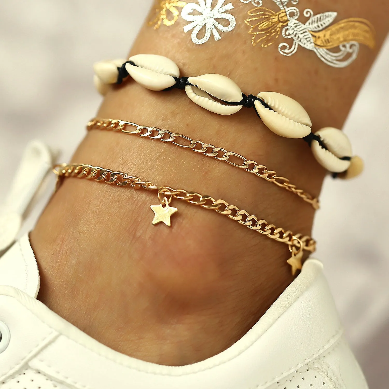 European And American Creative Metal Shell Pendant Starfish Anklet