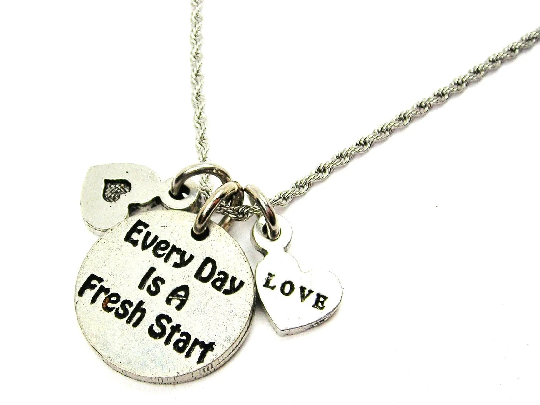 Every Day Is A Fresh Start Stainless Steel Rope Chain Necklace