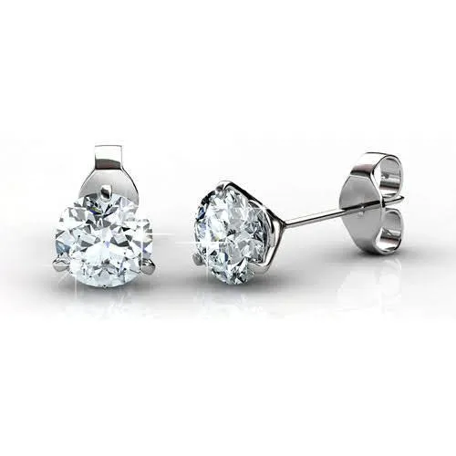 Exclusive 0.25CT Round Cut Diamond Stud Earrings in 14KT White Gold