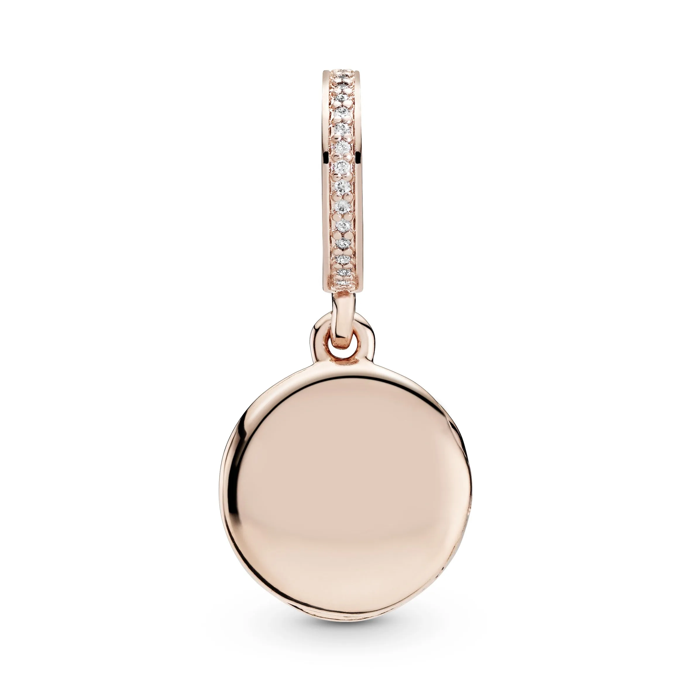 Family tree openable 14k Rose Gold-plated dangle with clear cubic zirconia