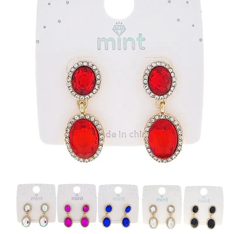 Fashion Rhinestone Dangle Earrings 46693 (12 units)