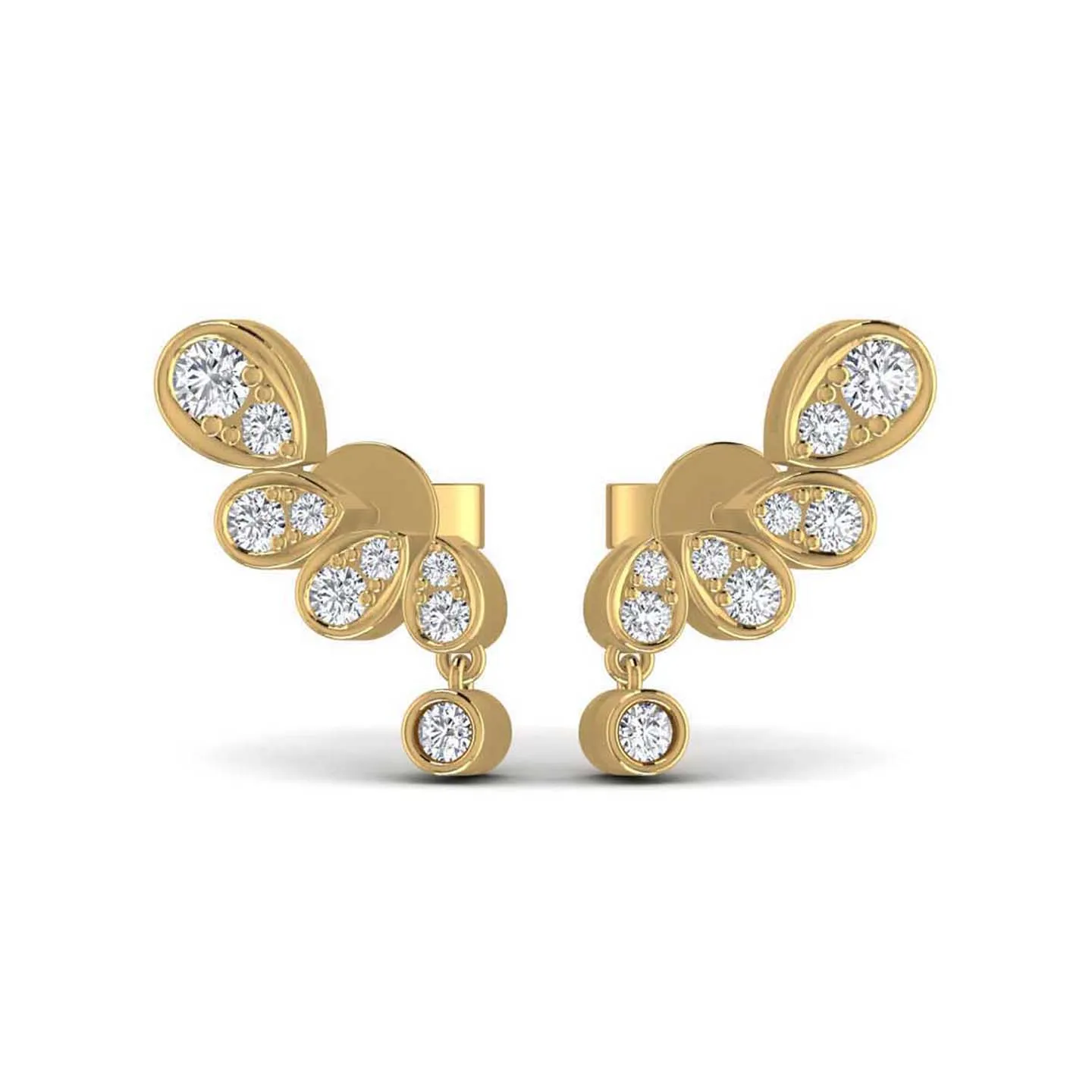 Fashionable 0.61CT Diamond Gold Stud Earring