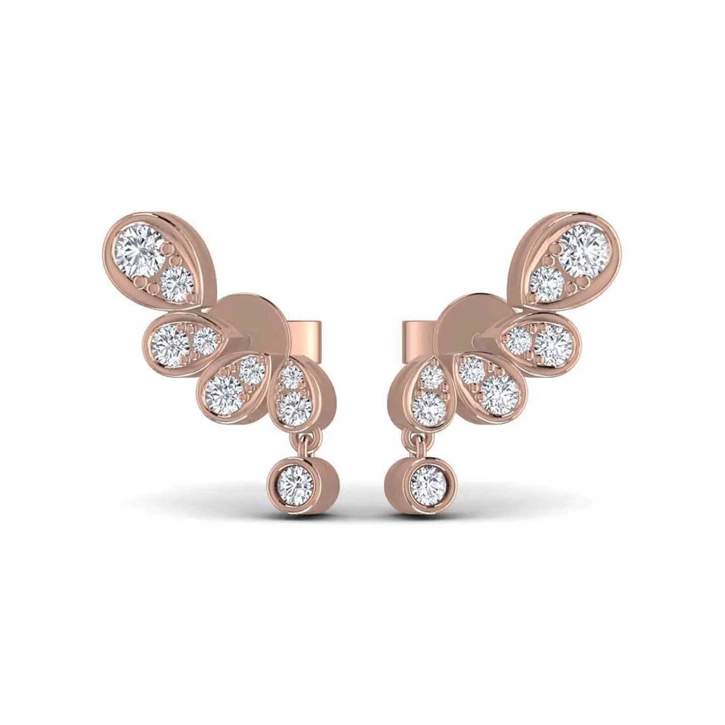 Fashionable 0.61CT Diamond Gold Stud Earring