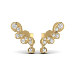 Fashionable 0.61CT Diamond Gold Stud Earring