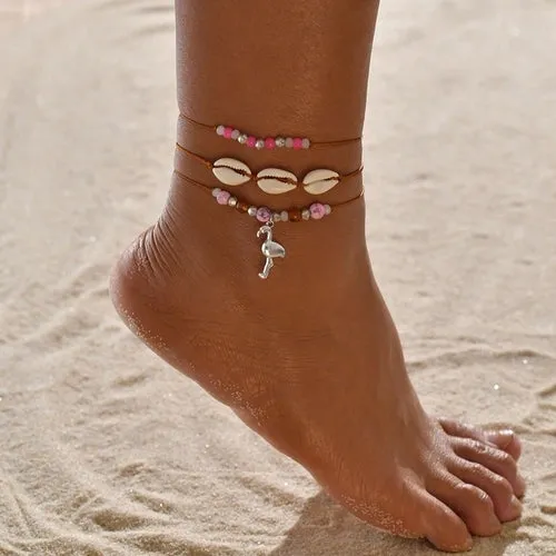 Female Bohemian Shell Heart Summer Anklets For Women Tortoise Ankle