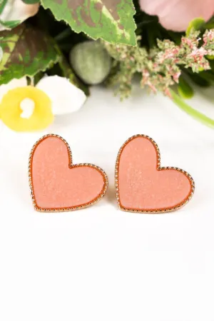 Follow Your Heart Light Pink Druzy Earrings