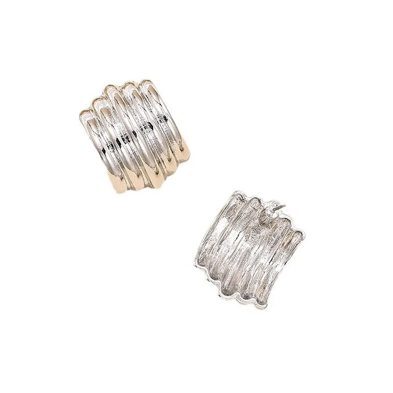 Geometric Metallic Punk Earrings for Women - Vienna Verve Collection