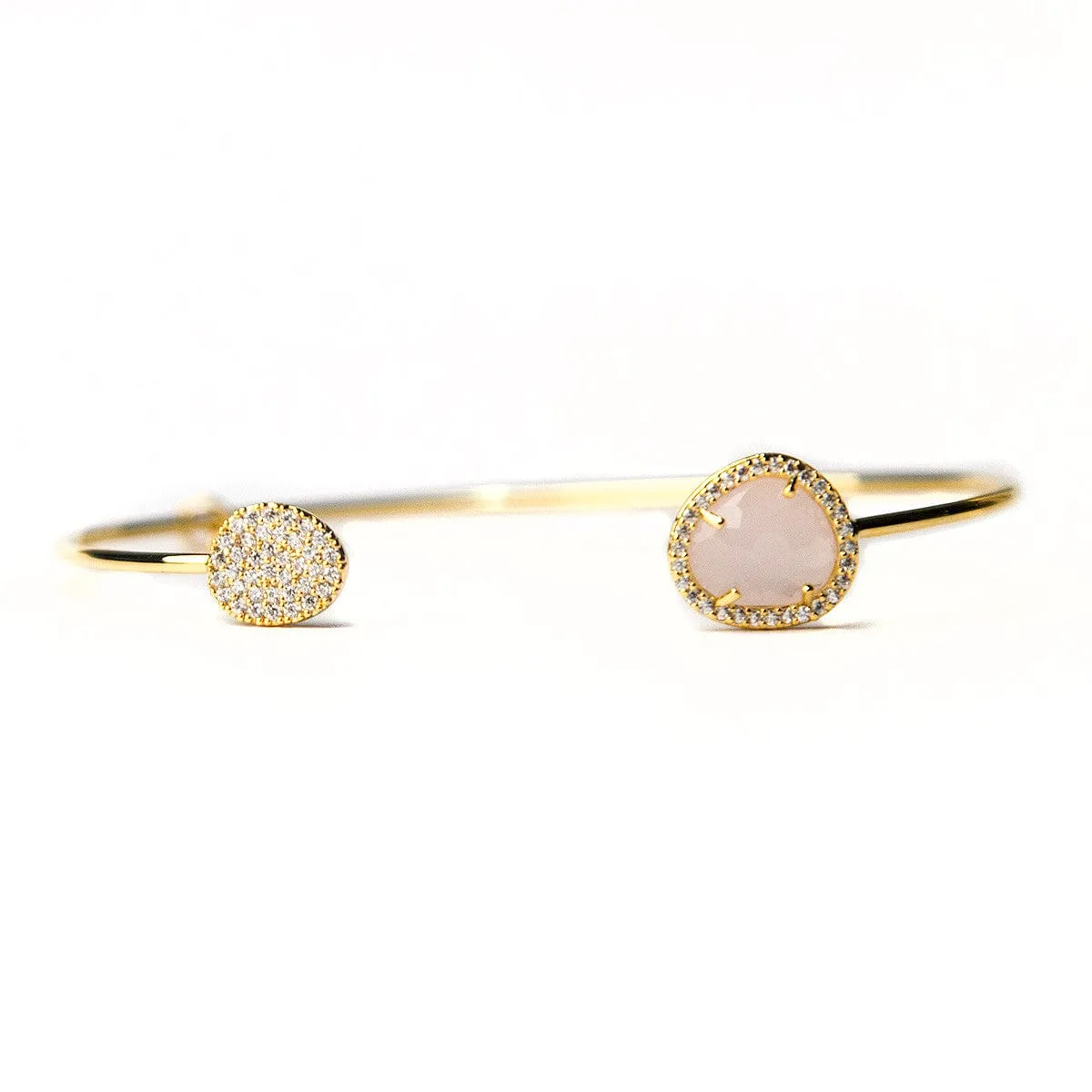 Glass With Pave Cuff Bracelet