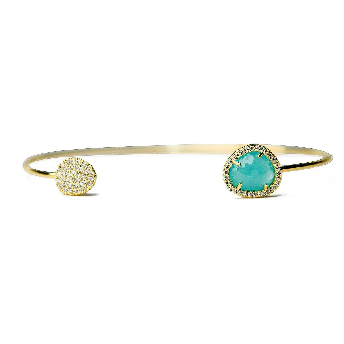 Glass With Pave Cuff Bracelet