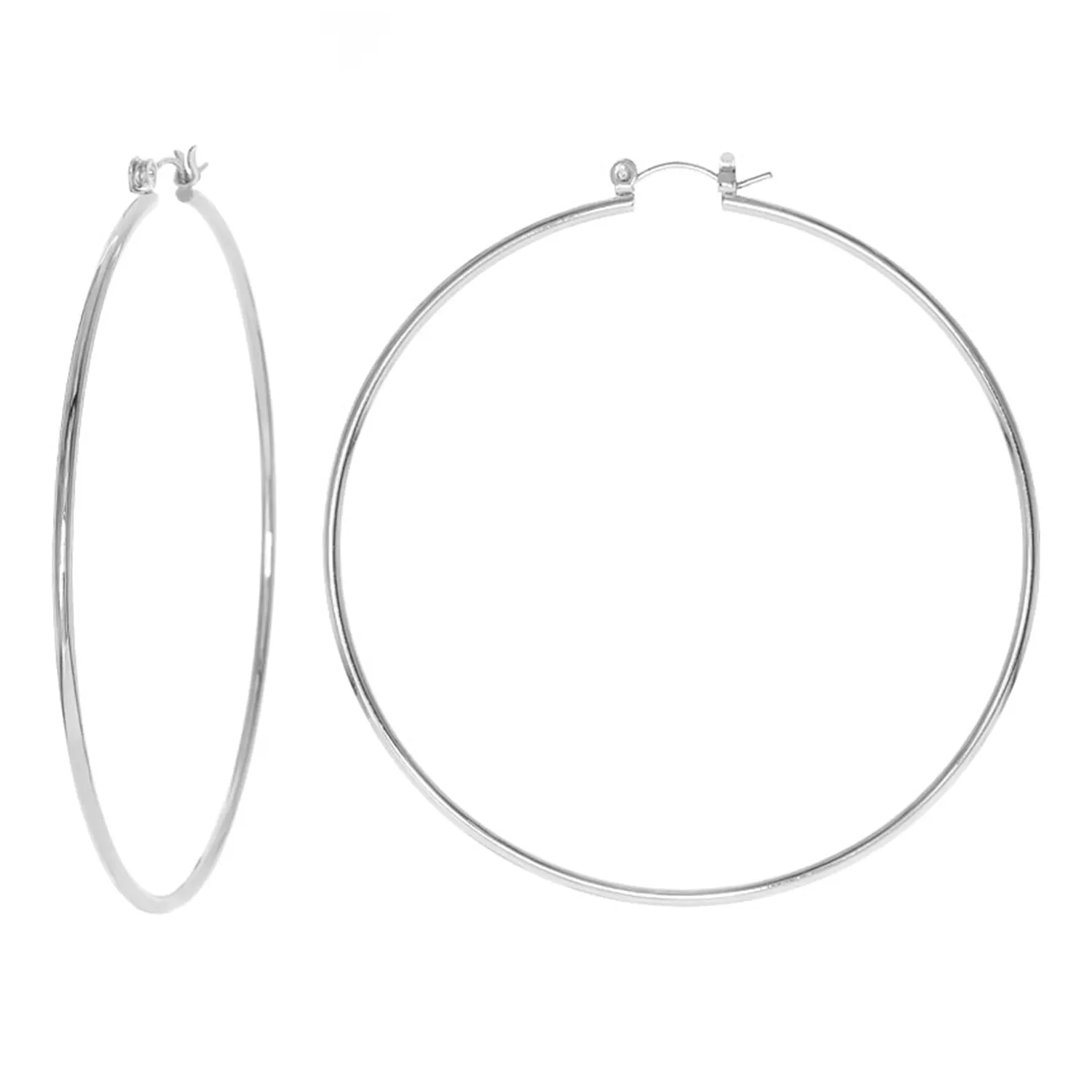 GNS Pincatch Plain Round Earring Silver