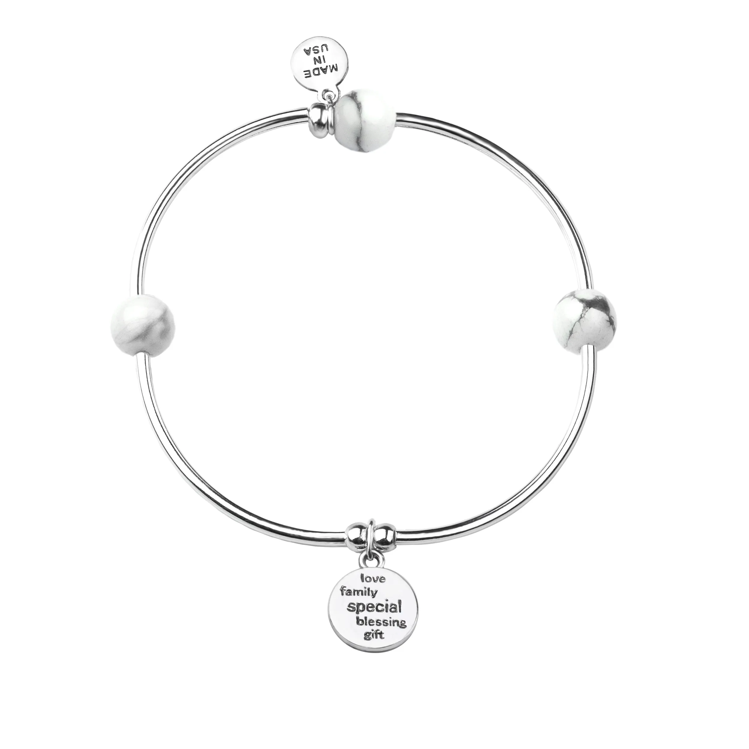 Godchild | Soft Bangle Charm Bracelet | Turquoise