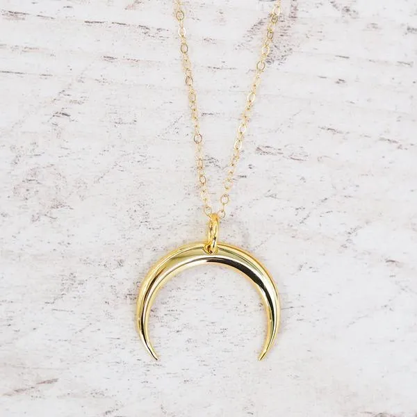 Gold Half Moon Necklace