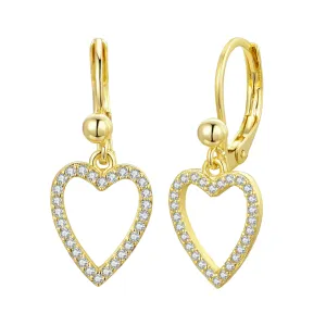 Gold Plated Earrings With Open Heart Design