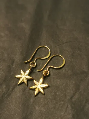 Gold plated star pendant earrings by Mirabelle