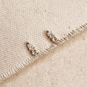 GoldFi - Mini CZ Drop Stud Earrings