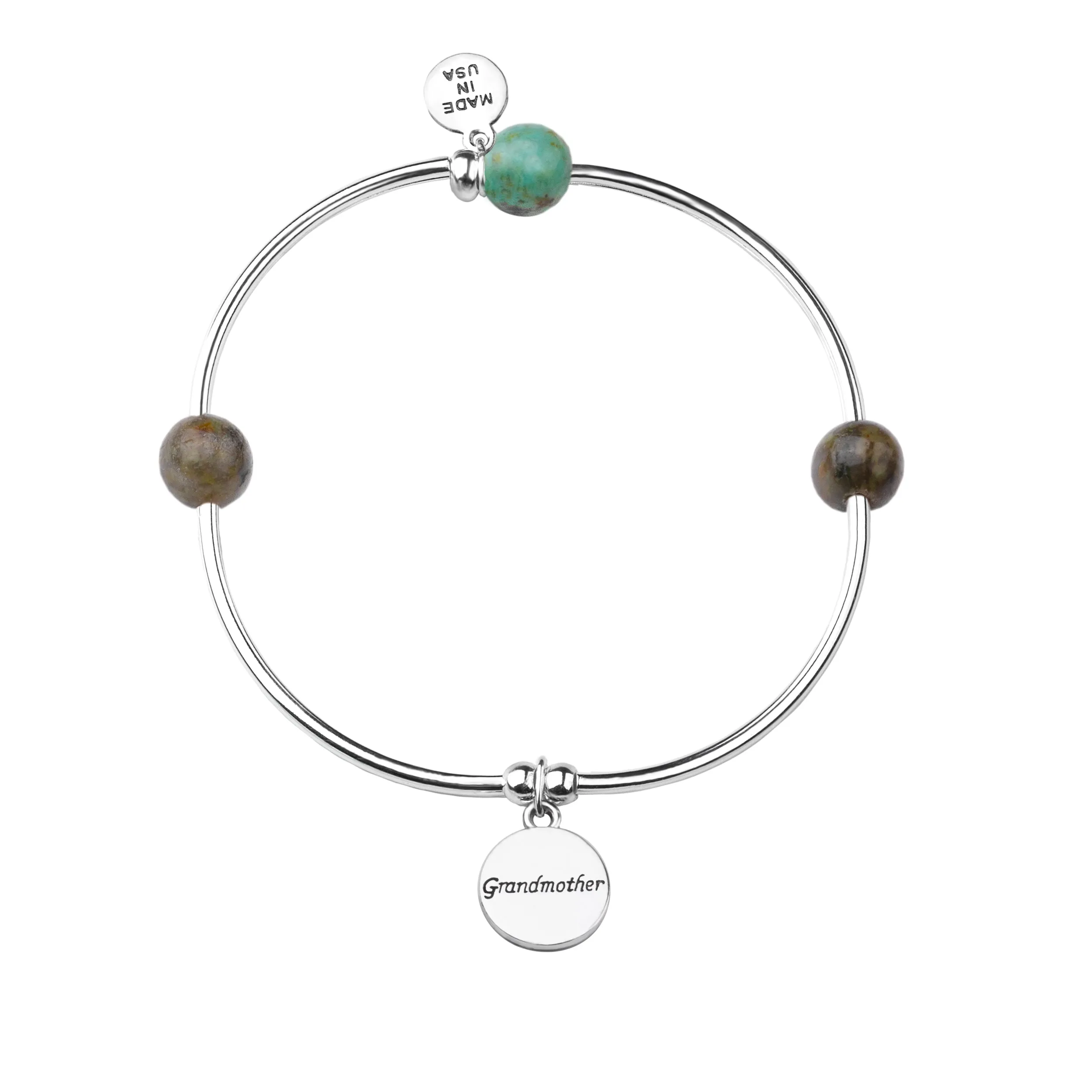 Grandmother | Soft Bangle Charm Bracelet | African Turquoise