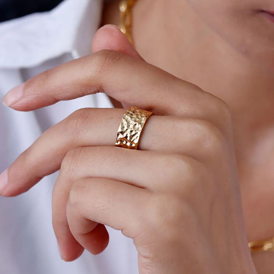 Grecian Hammered Silver Stacking Ring