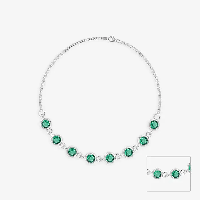 Green Stone Charm Anklet