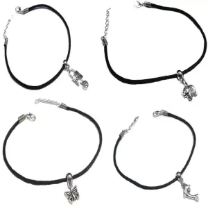 Gurjari Jewellers Black Thread Anklet DIFERNCE 4 HANGING Cotton Dori Anklet (Pack of 4)