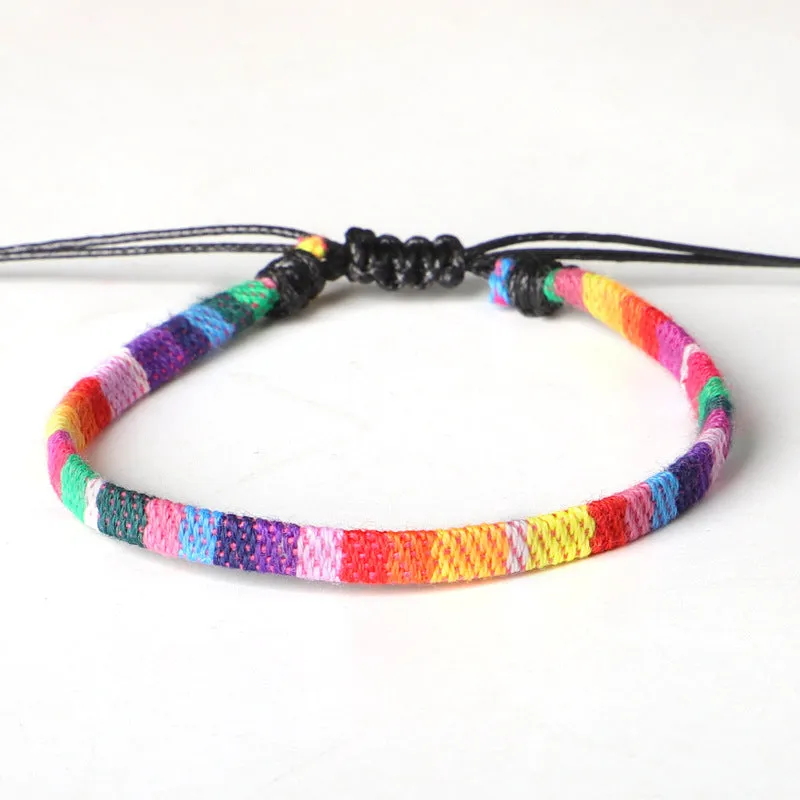 Hand Woven Rainbow Color Anklet Bohemian Style