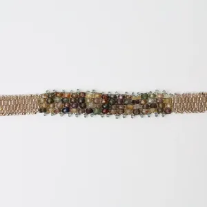 Hand Woven Soft Bracelet of Shaded Zircon