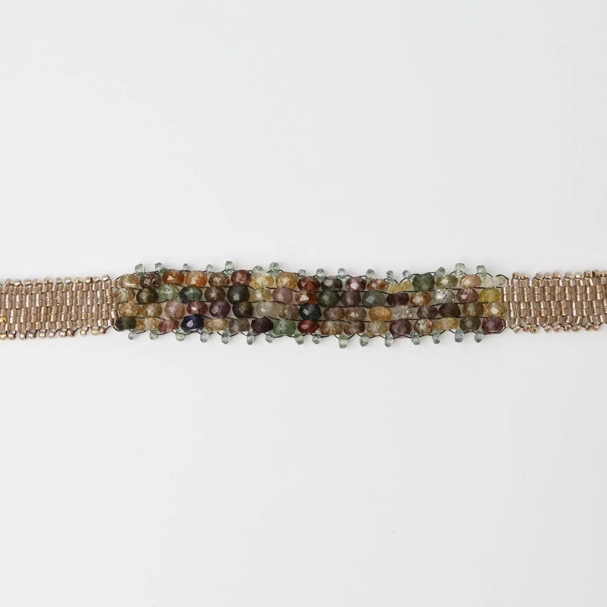 Hand Woven Soft Bracelet of Shaded Zircon