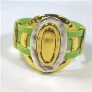 Handcrafted Lime Leather Cuff Bracelet